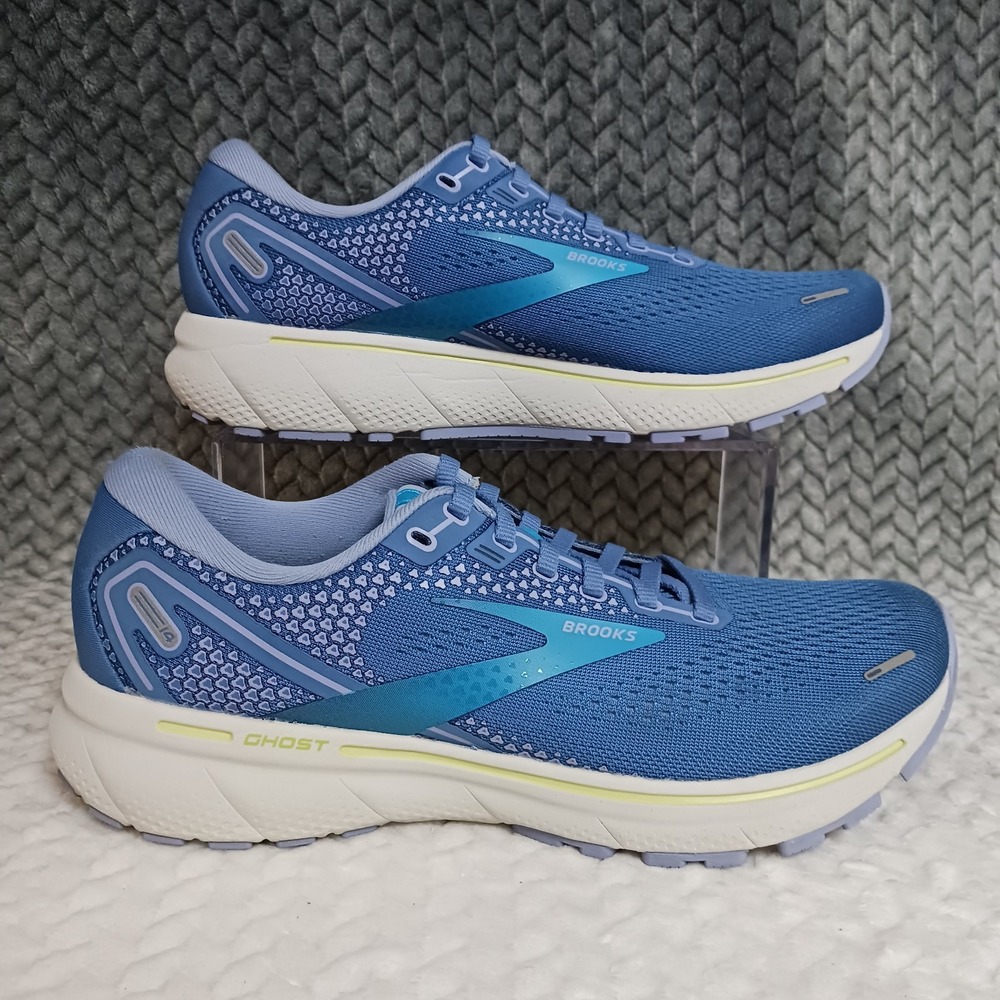 Brooks Ghost 14 Womens Athletic Running Walking Sneakers Shoes Blue White Sz 9.5